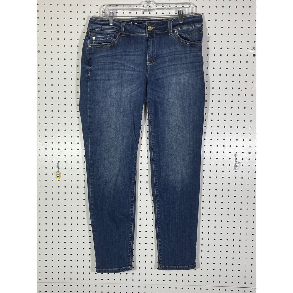 INC International Concepts Curvy Fit Skinny Leg Jeans Dark Wash Blue Size 12